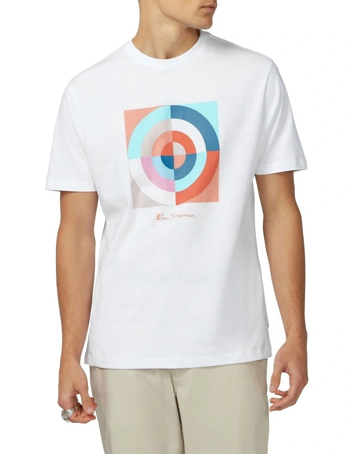 Ben Sherman Spliced Target Tee In White 1 Ben Sherman Spliced Target Tee In White