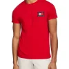 Tommy Hilfiger Chest Corp Tee In Primary Red