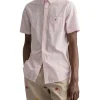 Gant Regular Gingham Short Sleeve Shirt In California Pink