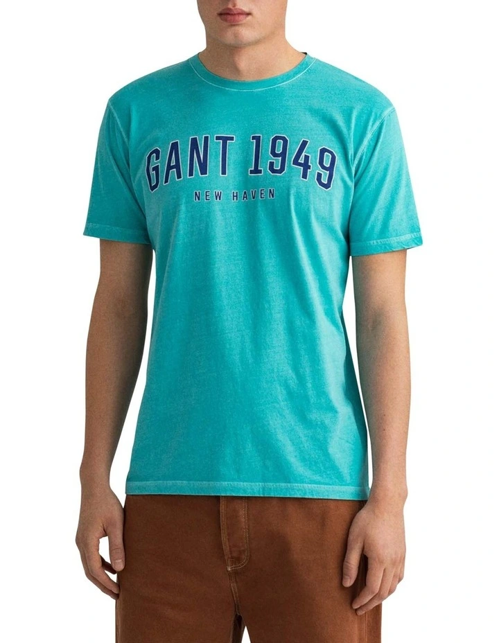Gant 1949 Short Sleeve T-Shirt In Aqua Green