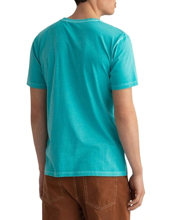 Gant 1949 Short Sleeve T-Shirt In Aqua Green - Image 2