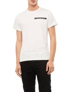 Calvin Klein Jeans Scattered Urban Back Graphic Tee In Bright White