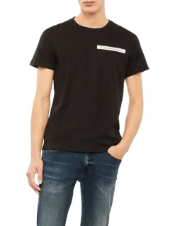 Calvin Klein Jeans Scattered Urban Back Graphic Tee In Black