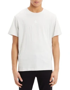 Calvin Klein Jeans Stripe Colourblock Tee In Grey