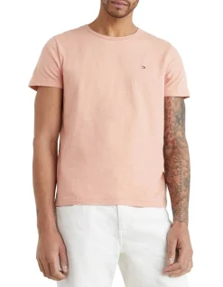 Tommy Hilfiger Cotton Linen Tee In Guava