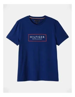 Tommy Hilfiger Box Outline Tee In Blue