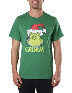 Men's The Grinch Face T-Shirt In Green