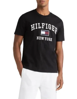 Tommy Hilfiger Modern Varsity Tee In Black
