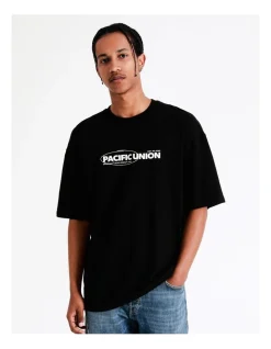 Jack & Jones Pacific Back Short Sleeve Crew Neck Tee In Black