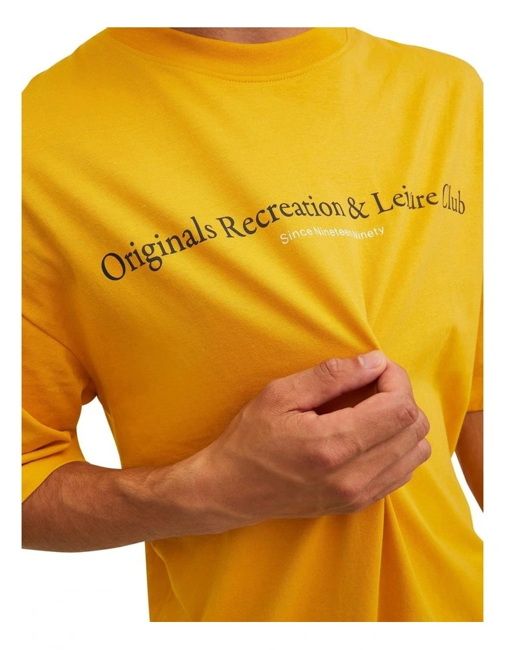 Jack & Jones Brink City Short Sleeve Crew Neck Tee In Golden Rod - Image 4