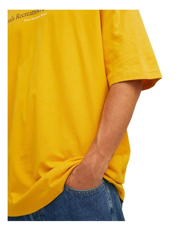 Jack & Jones Brink City Short Sleeve Crew Neck Tee In Golden Rod - Image 5