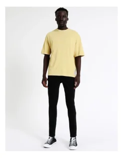 Jack & Jones Wash Tee Short Sleeve Crew Neck Tee In Yellow