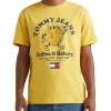 Tommy Jeans Bagel Print T-Shirt In Yellow