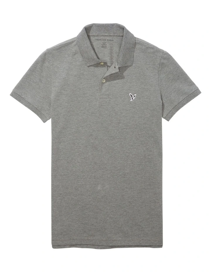 American Eagle Slim Flex Polo Shirt In Grey - Image 3