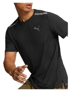 Puma Train Jacquard Short Sleeve Tee In Black