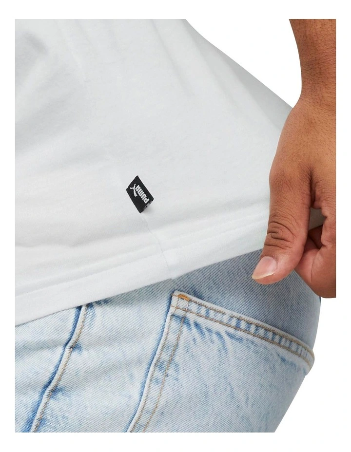 Puma Essentials Elevated Tee In White - Image 2
