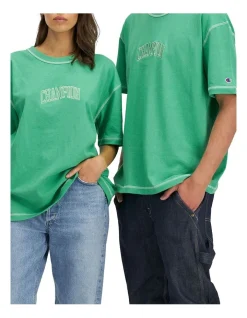 Champion Heritage Contrast Stitch Tee In Green Crisp