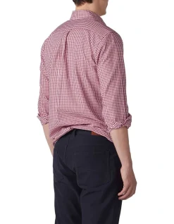 Rodd & Gunn Superfine Gunn Check Oxford Sports Fit Shirt In Claret