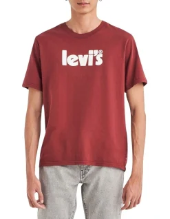 Levi's Relaxed Fit Short Sleeve Graphic Tee In Port Red