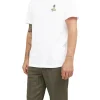 Jack & Jones Tropic Embroidery Short Sleeve Crew Neck Tee In White