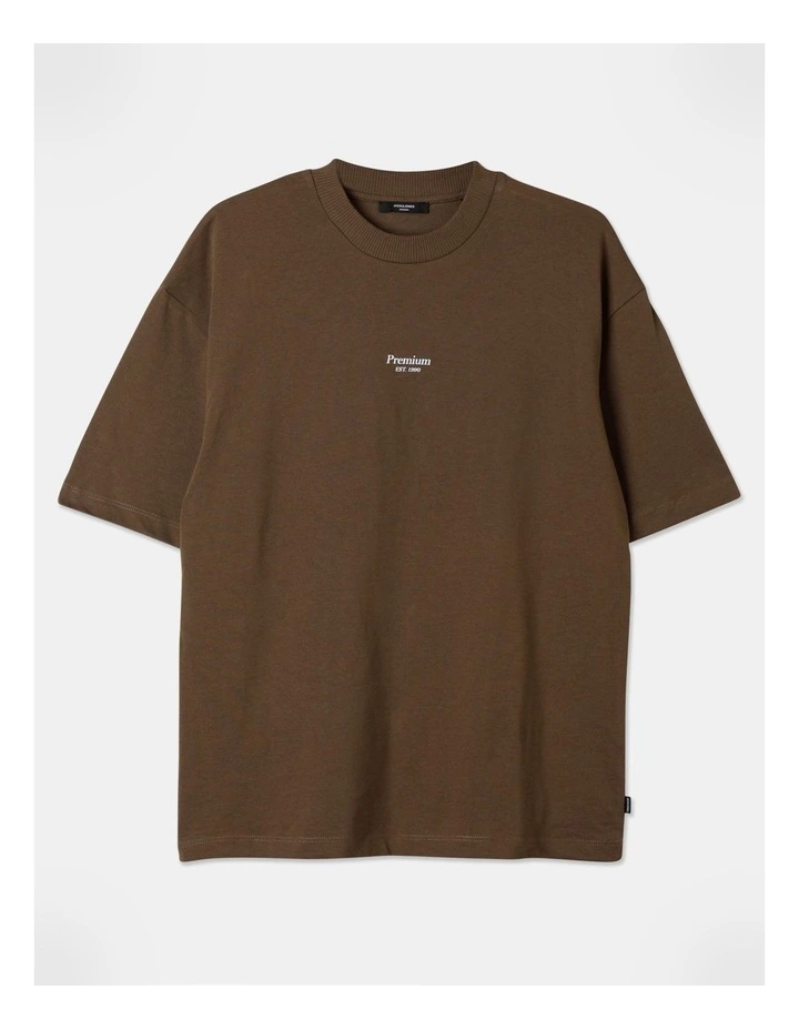 Jack & Jones Kam Branding Short Sleeve Crew Neck Tee In Fondue Fudge