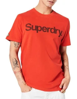 Superdry Vintage Core Logo Classic Tee In Denim Co Rust