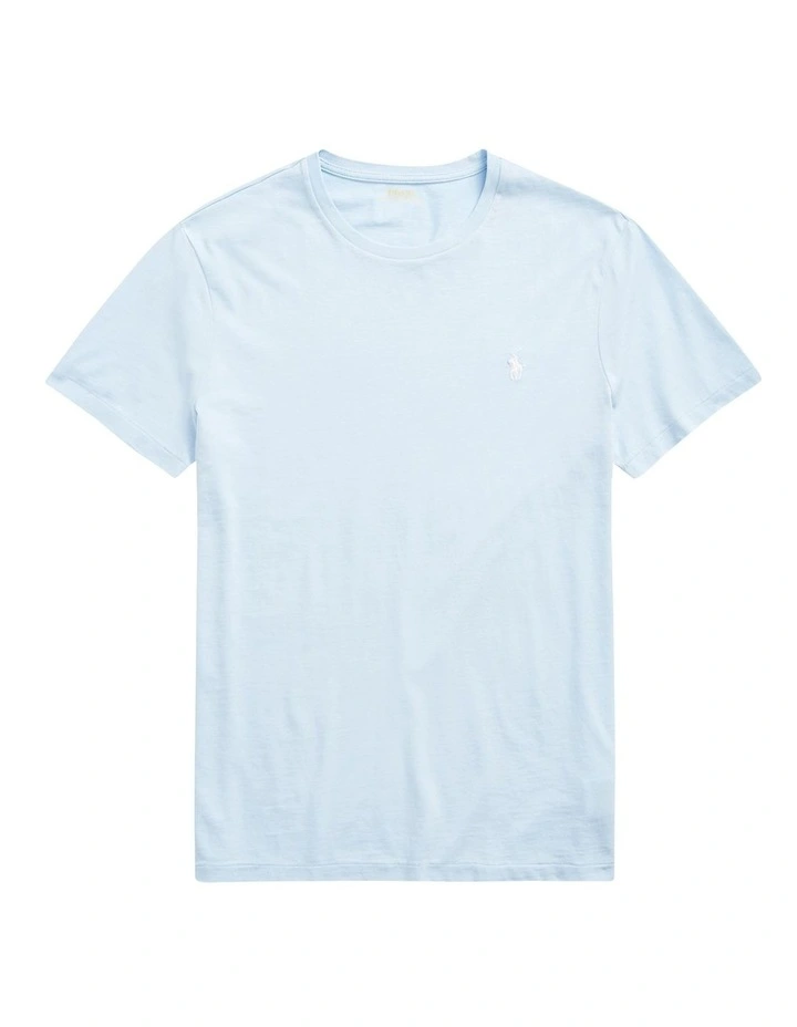 Polo Ralph Lauren Custom Slim Fit Jersey Crewneck T-Shirt In Light Blue 4 Polo Ralph Lauren Custom Slim Fit Jersey Crewneck T-Shirt In Light Blue - Image 4