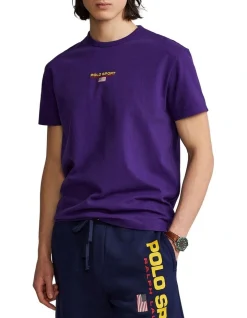 Polo Ralph Lauren Classic Fit Polo Sport Jersey T-Shirt In Purple