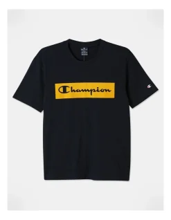 Champion EU Rochester Flock Box Tee In Navy