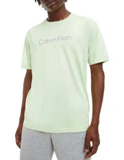 Calvin Klein Recycled Polyester Gym T-Shirt In Butterfly Green