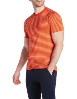 Marcs Ken Stripe Tee In Orange