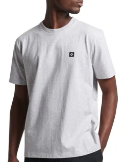 Superdry Code Code Tech Loose T-Shirt In Cadet Grey Marl