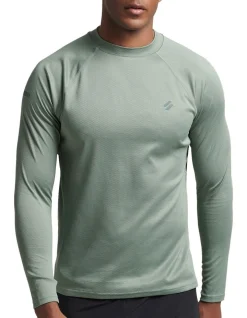 Superdry Code Run Long Sleeve Top In Laurel Khaki