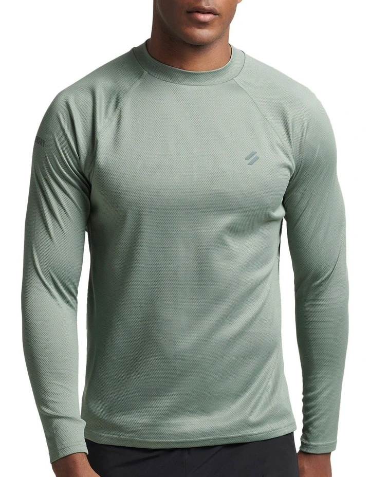 Superdry Code Run Long Sleeve Top In Laurel Khaki