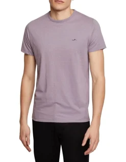Oxford Jed Organic Cotton Crew Neck T-Shirt In Purple Ash