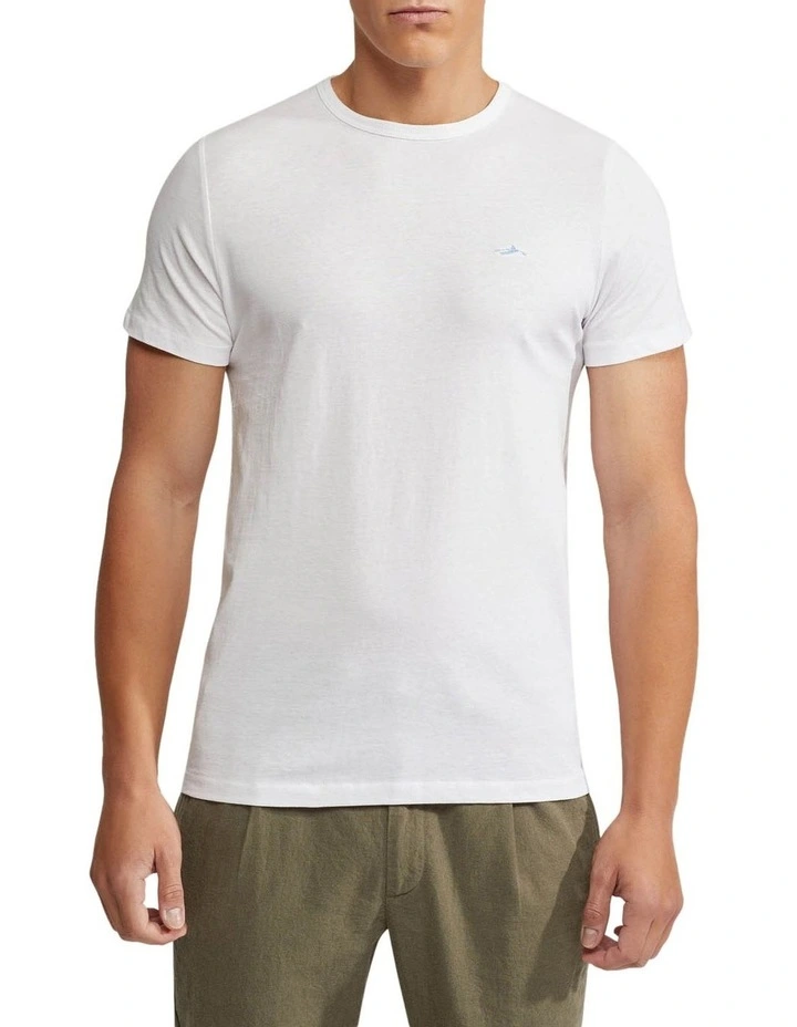 Oxford Jed Organic Cotton Crew Neck T-Shirt In White