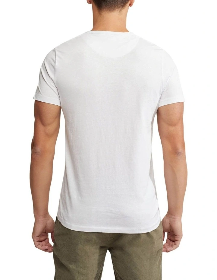 Oxford Jed Organic Cotton Crew Neck T-Shirt In White - Image 3