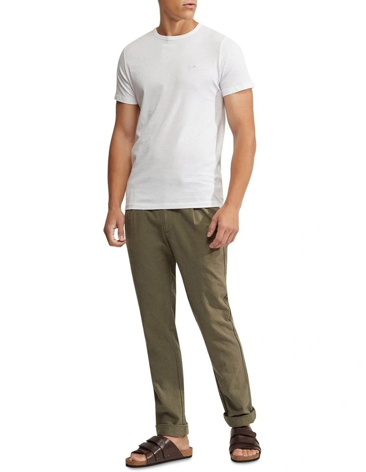 Oxford Jed Organic Cotton Crew Neck T-Shirt In White - Image 5