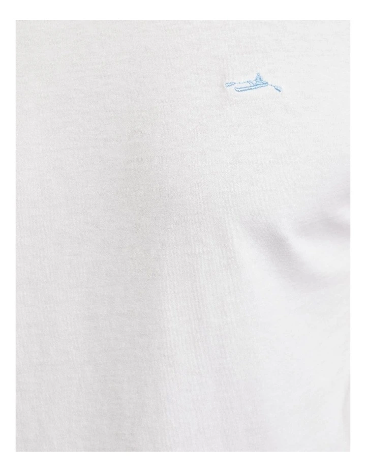 Oxford Jed Organic Cotton Crew Neck T-Shirt In White - Image 6