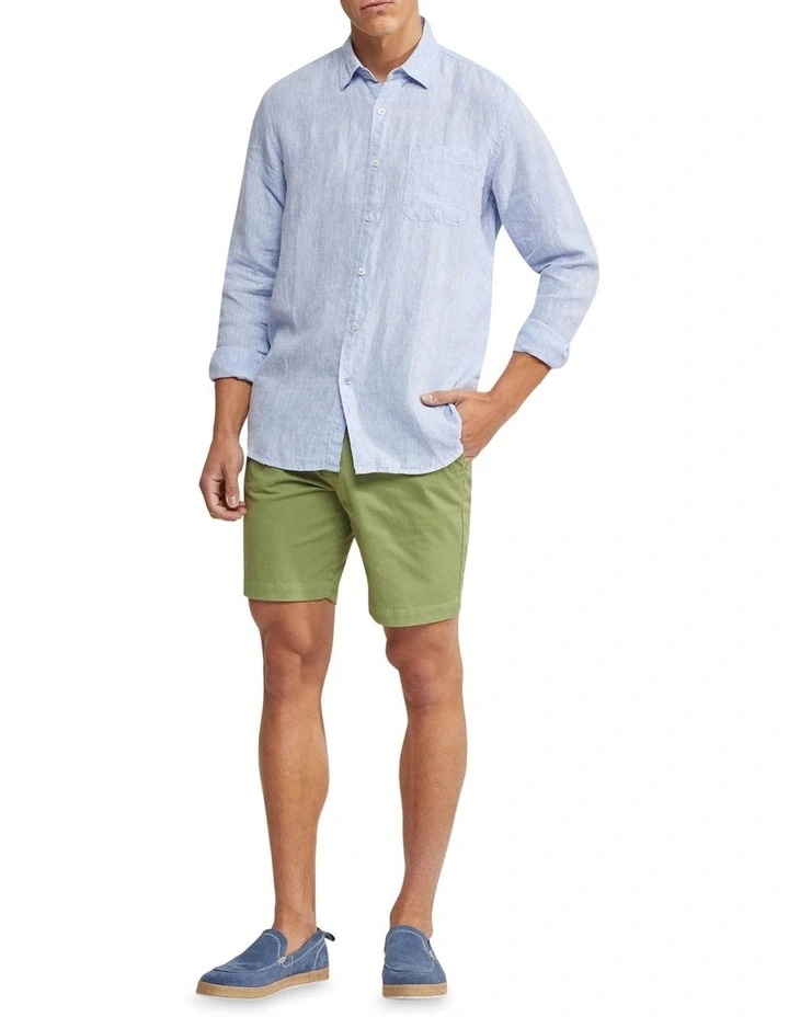 Oxford Holloway Pure Linen Shirt In Sky - Image 5