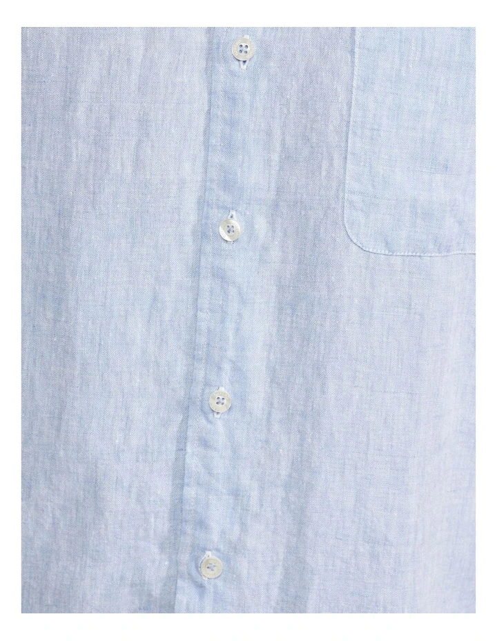 Oxford Holloway Pure Linen Shirt In Sky - Image 6
