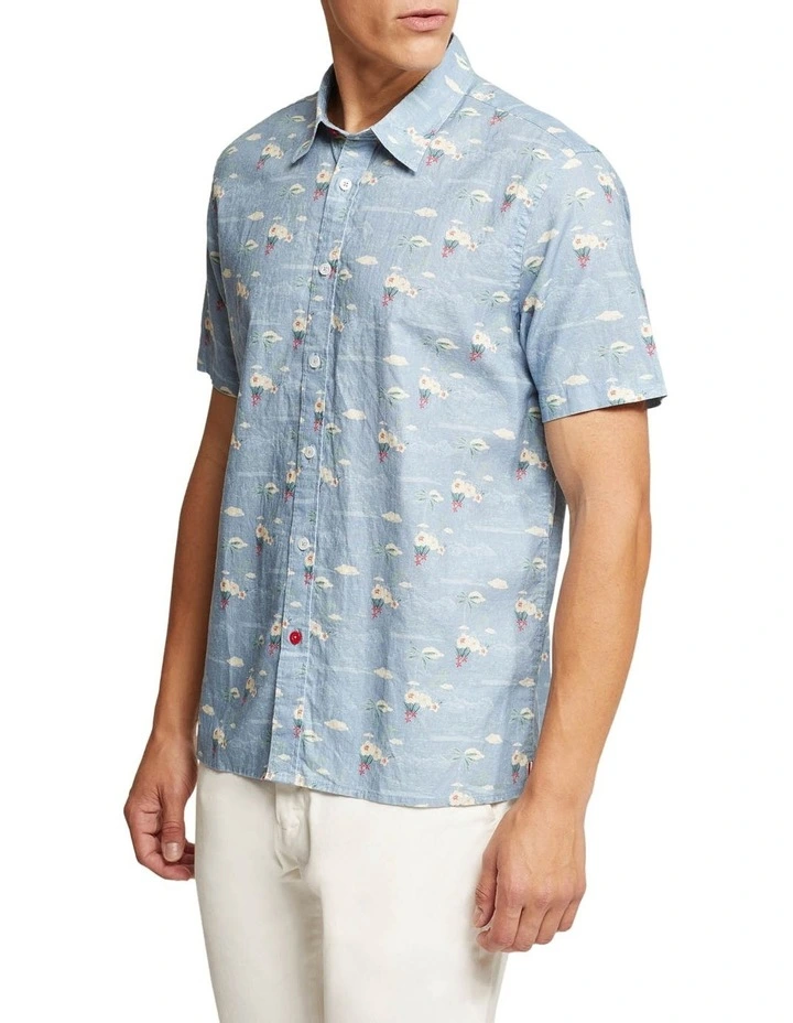 Oxford Leyton Linen Cotton Shirt In Blue