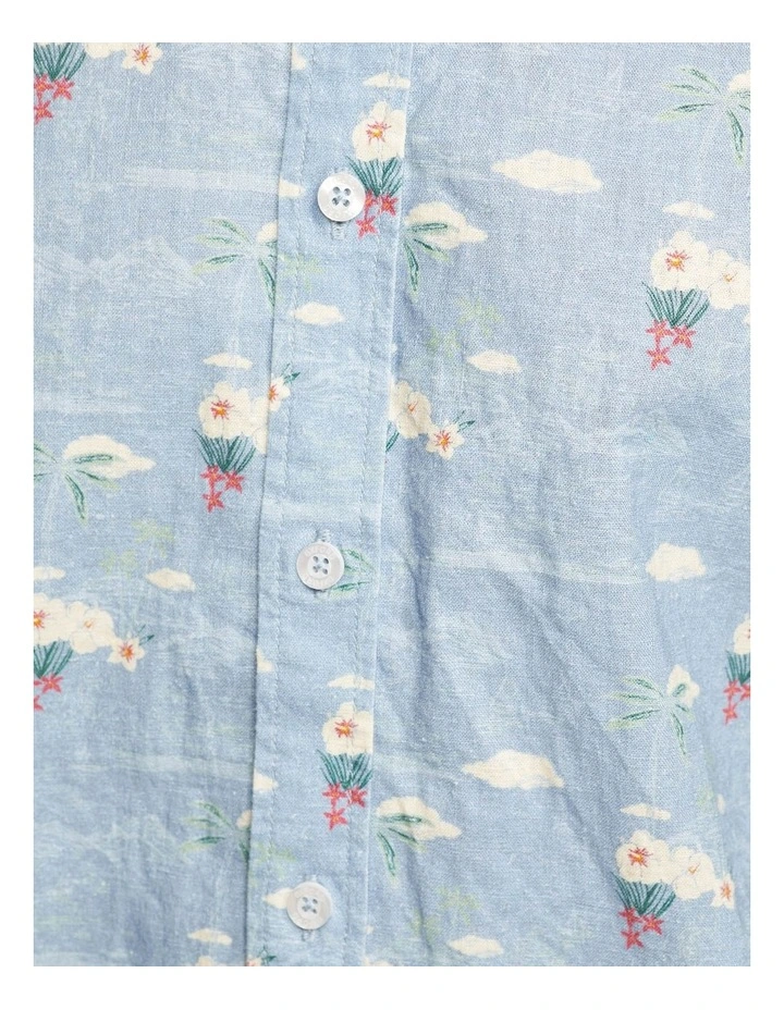 Oxford Leyton Linen Cotton Shirt In Blue - Image 6