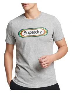 Superdry Core Logo Seasonal Tee In Grey Marl