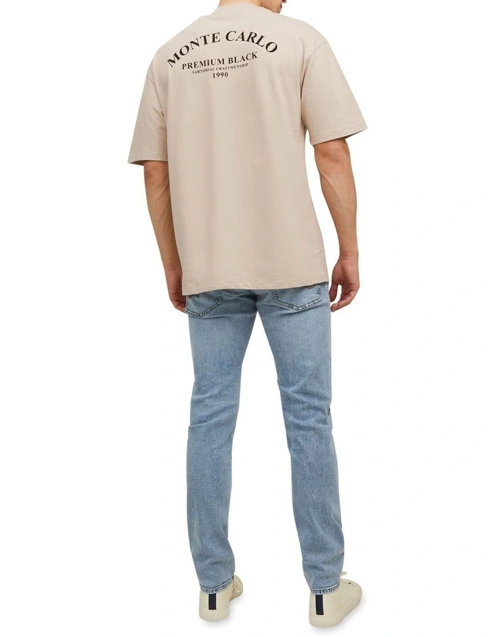 Jack & Jones Kam Europe Back Short Sleeve Crew Neck Tee In Chateau Grey - Image 2