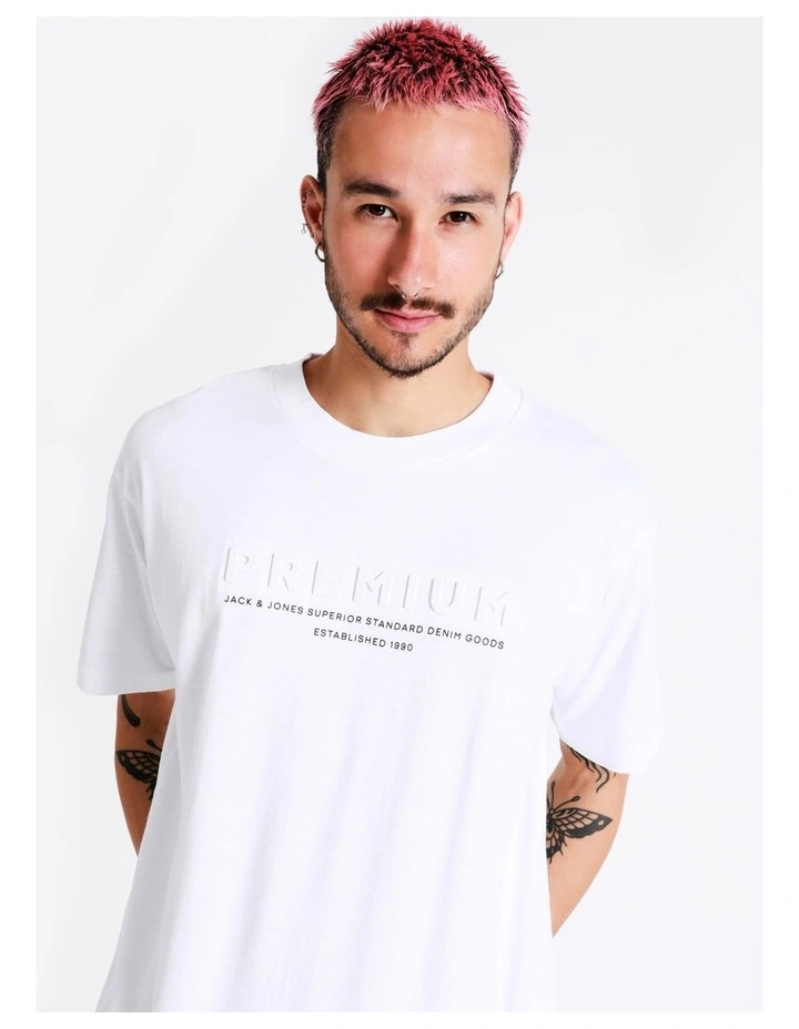 Jack & Jones Stellar Recycled Cotton Tee In Cloud Dancer - Image 7