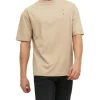 Jack & Jones Cocktail Embroidered Short Sleeve Crew Neck Tee In Chateau Crockery