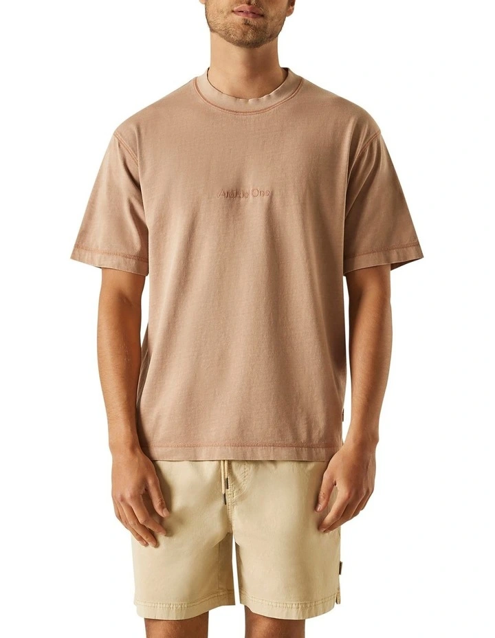 Article One Tonal Logo Tee In Terracotta