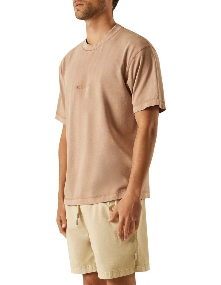 Article One Tonal Logo Tee In Terracotta - Image 3
