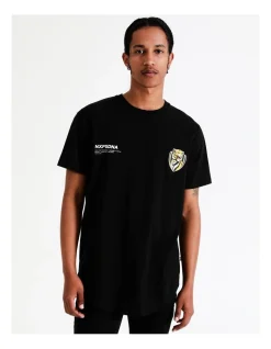 Nena & Pasadena Richmond Curved Hem Tee In Black